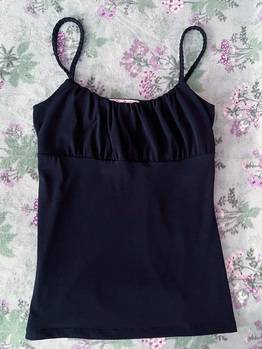 Vintage Younique Y2K Black Braided Strap Cami Tank Top 🖤